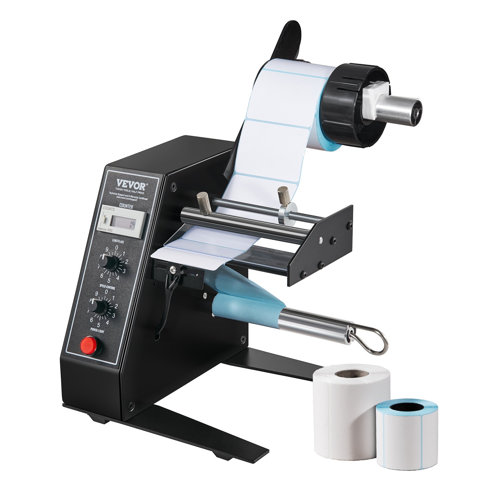 VEVOR Dispensador automático de etiquetas, 15-125 mm, largo 3-150 mm, máquina separadora automática de etiquetas, aplicador de etiquetas con velocidad ajustable, conteo automático