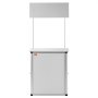 VEVOR Mostrador de Pie para ferias comerciales 785x380x1815 mm Mesa de promoción Soporte de exhibición de exposición de metal de PVC de madera con estante de almacenamiento y bolsa de transporte