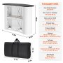 VEVOR Mostrador de Pie de Feria 130 x 46,5 x 95 cm Mostrador de Exhibición con Pared, Mesa de Bar Plegable para Promoción Minorista, Podio Emergente con Estante de Almacenamiento, Bolsa de Transporte