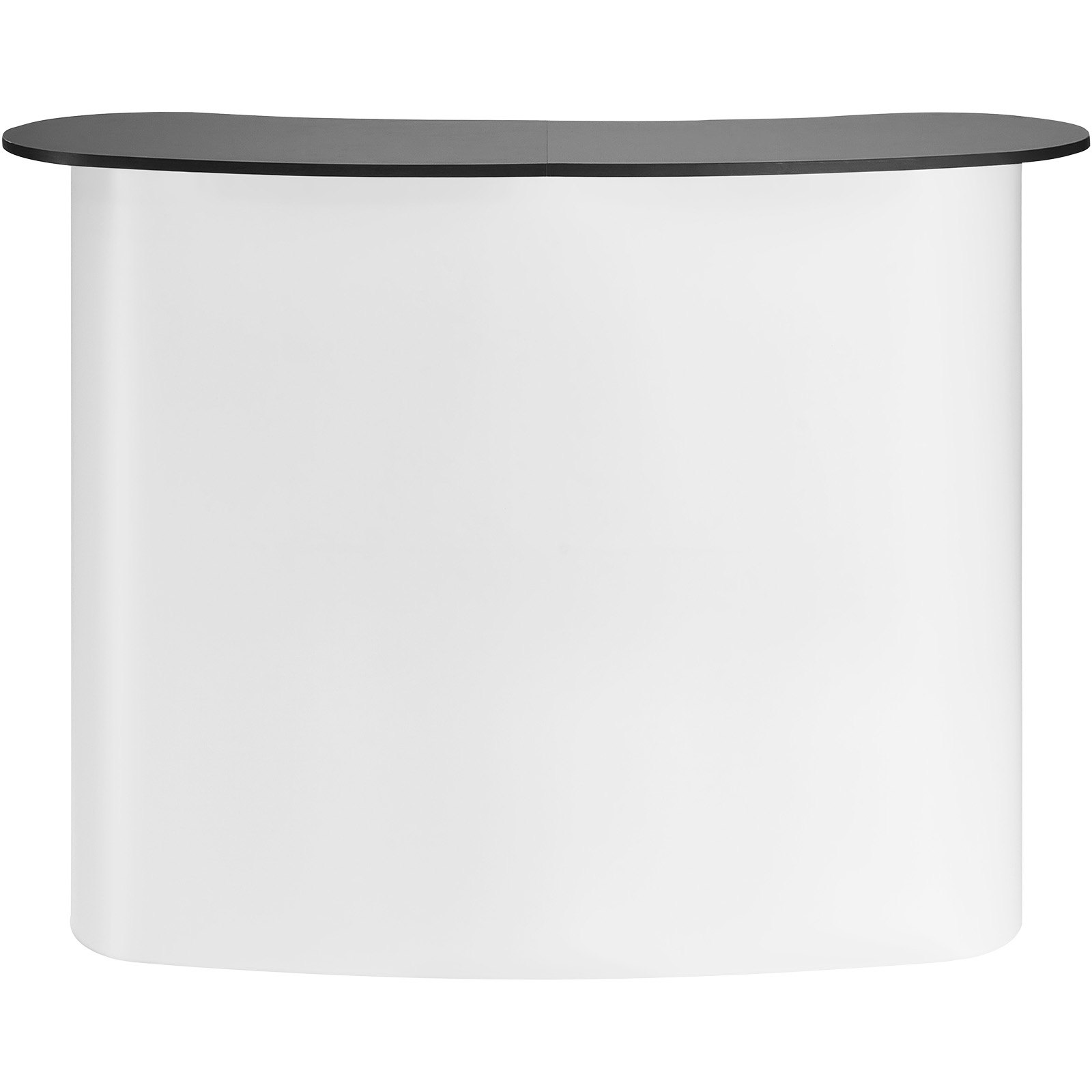 VEVOR Mostrador de Pie de Feria 130 x 46,5 x 95 cm Mostrador de Exhibición con Pared, Mesa de Bar Plegable para Promoción Minorista, Podio Emergente con Estante de Almacenamiento, Bolsa de Transporte