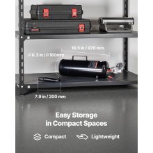 VEVOR Máquina de Granallado de Neumáticos, Capacidad 8 L, Inflador de Neumáticos Portátil Mejorado, 0,6-0,8 MPa, para Coche, Bicicleta Eléctrica, Autocaravana, ATV, Negro, 775 x 160 x 200 mm