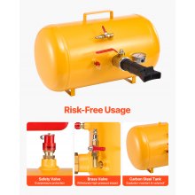 VEVOR Destalonador de Neumáticos, 37,9 L, Presión de Trabajo de 0,6-0,8 MPa, Bomba de Aire para Camionetas, Vehículos Todoterreno, Jeep, Tractores, Camiones UTV, Amarillo, 560 x 360 x 585 mm