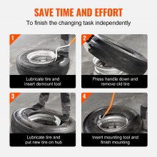 VEVOR Herramienta de Desmontaje de Neumáticos 571-622mm Barra de Acero para Cambiar Neumáticos Montaje Desmontaje Manual 3 Herramientas para Cambiar Neumáticos Taloneras para Camiones Coches, Naranja