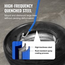 VEVOR Herramienta de Desmontaje de Neumáticos 571-622 mm Barra de Acero para Cambiar Neumáticos Montaje Desmontaje Manual 3 Herramientas para Cambiar Neumáticos Taloneras para Camiones Coches, Azul