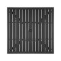 VEVOR Outdoor Patio Dining Table, 94cm Square Metal Steel Slat Backyard Bistro Tables, with 38mm Umbrella Hole, Outside All-Weather Large Furniture for Lawn Garden Porch, Black