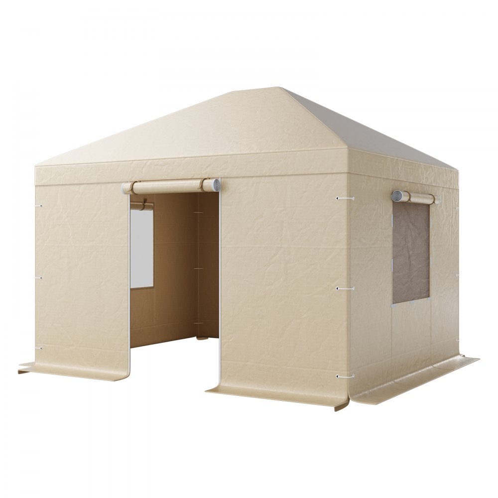 VEVOR Cubierta para Cenador de Invierno, 3,09 x 3,69 m, Cubierta de Cenador Resistente a la Intemperie con Paredes Laterales y Ventanas de Malla, Material de Polietileno, No Incluye Cenadores