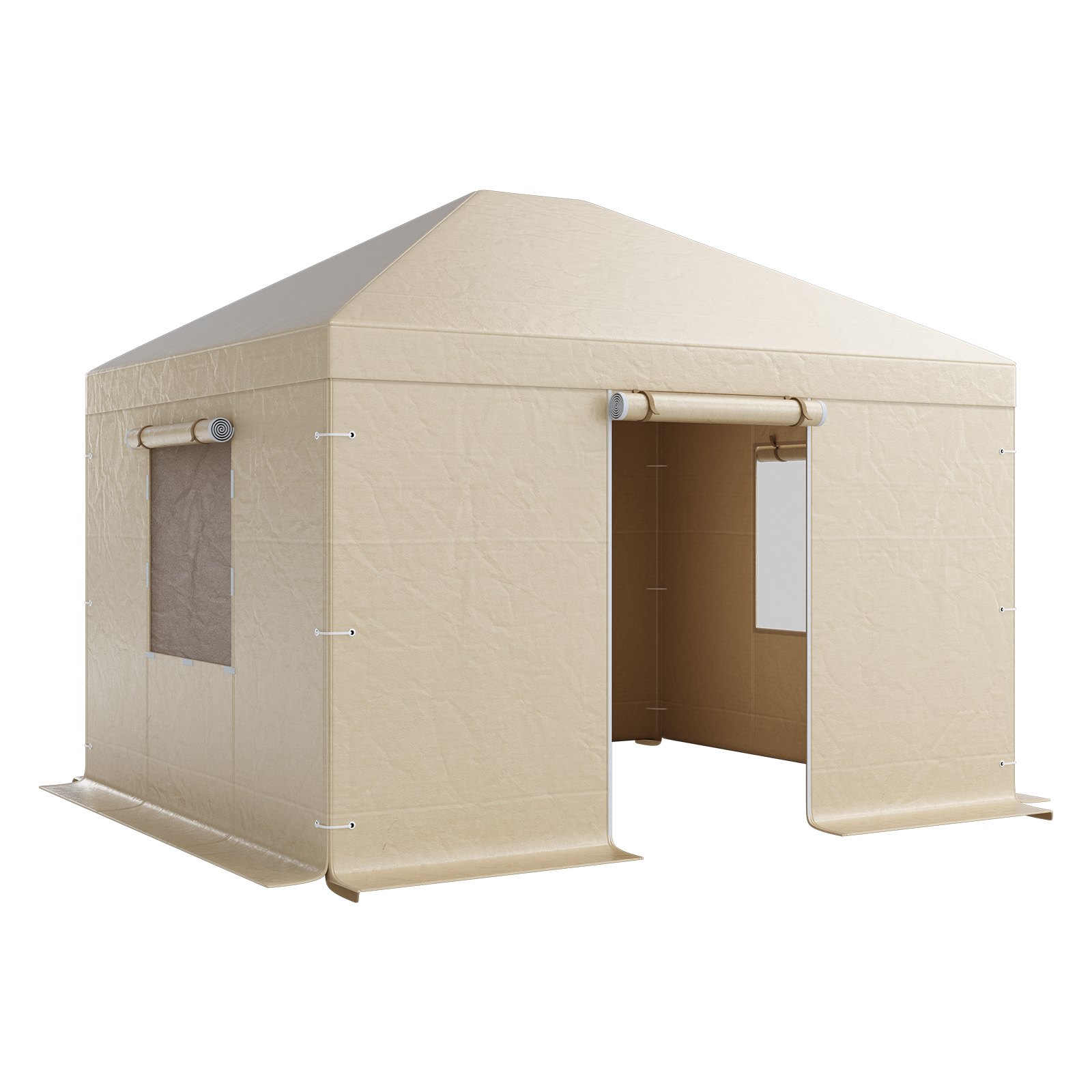 VEVOR Cubierta para Cenador de Invierno, 3,09 x 3,69 m, Cubierta de Cenador Resistente a la Intemperie con Paredes Laterales y Ventanas de Malla, Material de Polietileno, No Incluye Cenadores