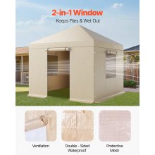 VEVOR Cubierta para Cenador de Invierno, 3,07 x 3,07 m, Cubierta de Cenador Resistente a la Intemperie con Paredes Laterales y Ventanas de Malla, Material de Polietileno, No Incluye Cenadores