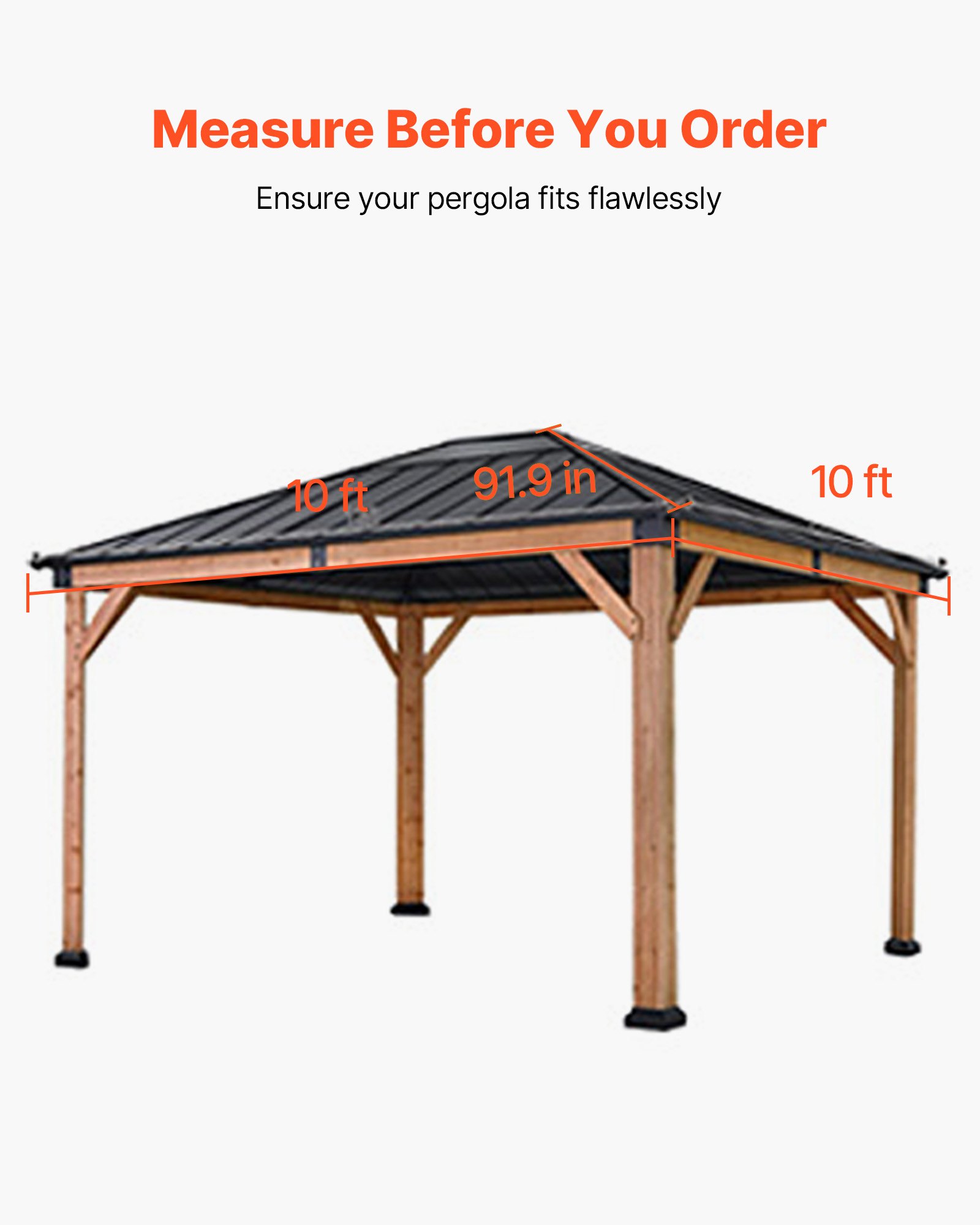 VEVOR Cubierta para Cenador de Invierno, 3,07 x 3,07 m, Cubierta de Cenador Resistente a la Intemperie con Paredes Laterales y Ventanas de Malla, Material de Polietileno, No Incluye Cenadores