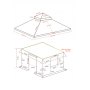 VEVOR Cubierta para Cenador de Invierno, Cubierta de Cenador con Laterales y Ventanas de Malla, Compatible con Cenadores de 2 Pisos de 3,05 x 3,05 m Material de Polietileno, Cenadores no Incluidos