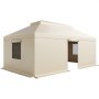 VEVOR Winter Gazebo Cover Fits 3.66 x 6.10m Hardtop Gazebos, All-Weather Double-Tiered Gazebo Cover with Sidewalls & Mesh Windows, High-Density PE Enclosed Storage Shelter Covers, Gazebos not Included