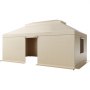 VEVOR Winter Gazebo Cover Fits 3.66 x 6.10m Hardtop Gazebos, All-Weather Double-Tiered Gazebo Cover with Sidewalls & Mesh Windows, High-Density PE Enclosed Storage Shelter Covers, Gazebos not Included
