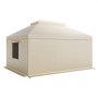 VEVOR Winter Gazebo Cover Fits 3.66 x 4.87 m Hardtop Gazebos, All-Weather Double-Tiered Gazebo Cover with Sidewalls & Windows, High-Density PE Enclosed Storage Shelter Covers, Gazebos not Included