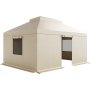 VEVOR Winter Gazebo Cover Fits 3.66 x 4.87 m Hardtop Gazebos, All-Weather Double-Tiered Gazebo Cover with Sidewalls & Windows, High-Density PE Enclosed Storage Shelter Covers, Gazebos not Included