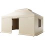 VEVOR Winter Gazebo Cover Fits 3.66 x 4.87 m Hardtop Gazebos, All-Weather Double-Tiered Gazebo Cover with Sidewalls & Windows, High-Density PE Enclosed Storage Shelter Covers, Gazebos not Included