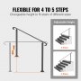 Pasamanos VEVOR ajustables para 4 a 5 escalones con posibilidad de cambio de altura visual.