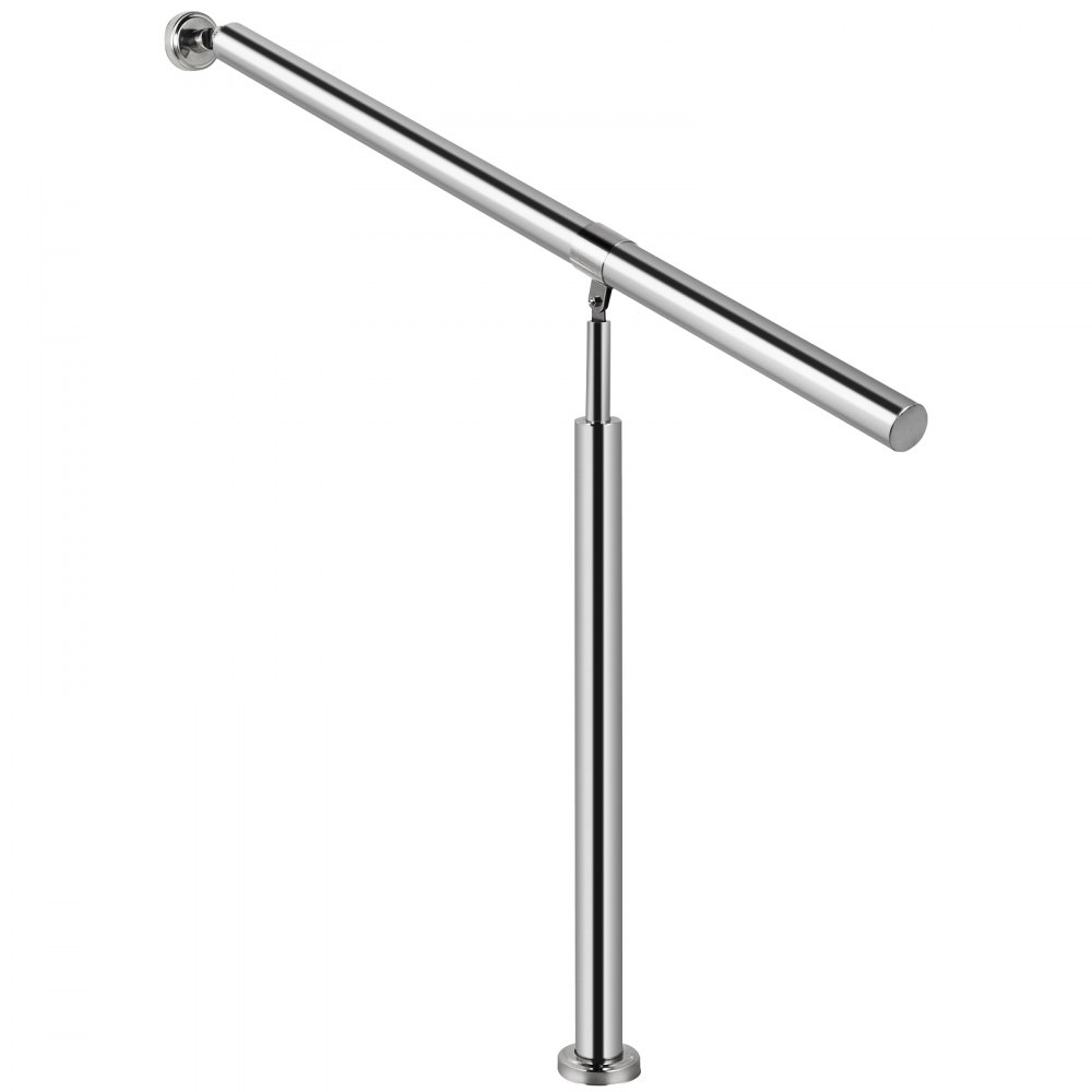 VEVOR Barandilla Escalera Pasamanos de Escaleras 80x90cm Pasamanos de Acero Inoxidable Pasamanos con Soporte y Tacos Metálicos Barandillas de Acero