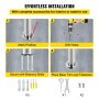 Pasos de instalación de pasamanos de escalera de acero inoxidable VEVOR y hardware incluido.