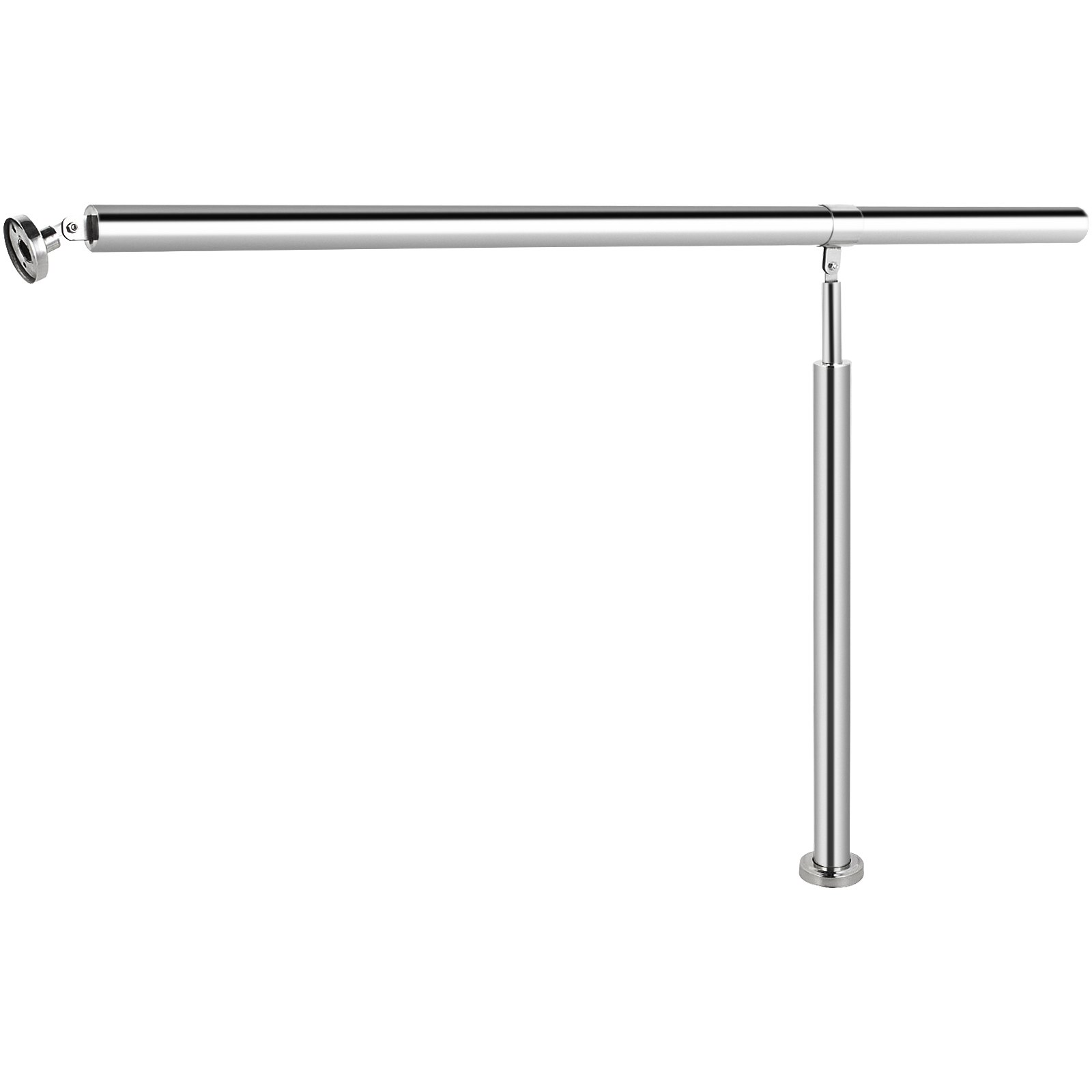Pasamanos de escalera de acero inoxidable VEVOR con acabado pulido y soporte de montaje en pared.