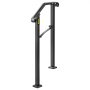 VEVOR Wrought Iron Stair Railing, Entrance Railing, Arched Shape, Suitable for 1 to 2 Steps, Outdoor Use, Black