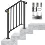 VEVOR Pasamanos Escalera Barandilla Para Escaleras De 2 O 3 Pasos Edificios Escalones De Hormigón Hierro