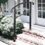 Barandilla de Hierro 52,5 cm Pasamanos Escaleras 3 Pasos Baranda Exterior Ángulo Parapeto Negro para Escalones de Hormigón Balcones Jardines Edificios Hoteles Garajes