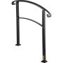 Barandilla de Hierro 52,5 cm Pasamanos Escaleras 3 Pasos Baranda Exterior Ángulo Parapeto Negro para Escalones de Hormigón Balcones Jardines Edificios Hoteles Garajes