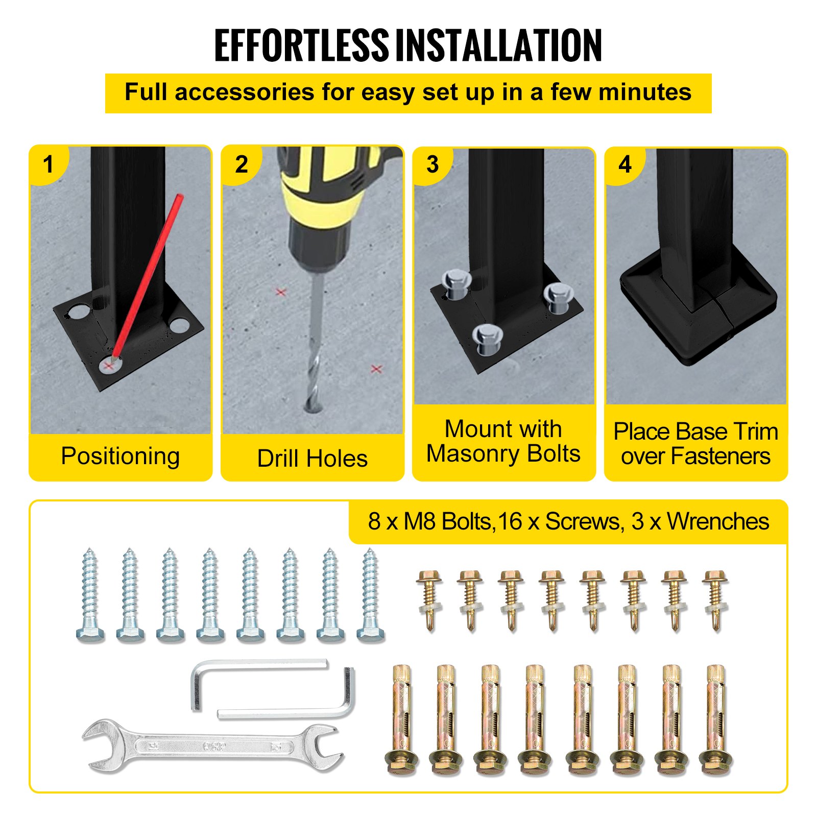 Barandilla de Hierro 52,5 cm Pasamanos Escaleras 3 Pasos Baranda Exterior Ángulo Parapeto Negro para Escalones de Hormigón Balcones Jardines Edificios Hoteles Garajes