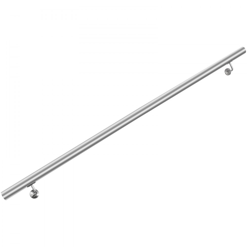 VEVOR Pasamanos de Escaleras 121.9 cm Pasamanos de Acero Inoxidable 121.9 cm Pasamanos Escalera con Soporte y Tacos Metálicos Barandillas de Acero Inoxidable para Interiores y Exteriores Escaleras