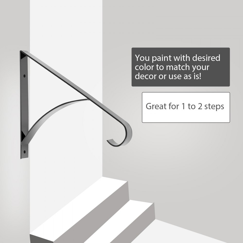 Vevor Pasamanos Escaleras Barandilla Escaleras 45,7x37,4x45,7 Cm Hierro Forjado