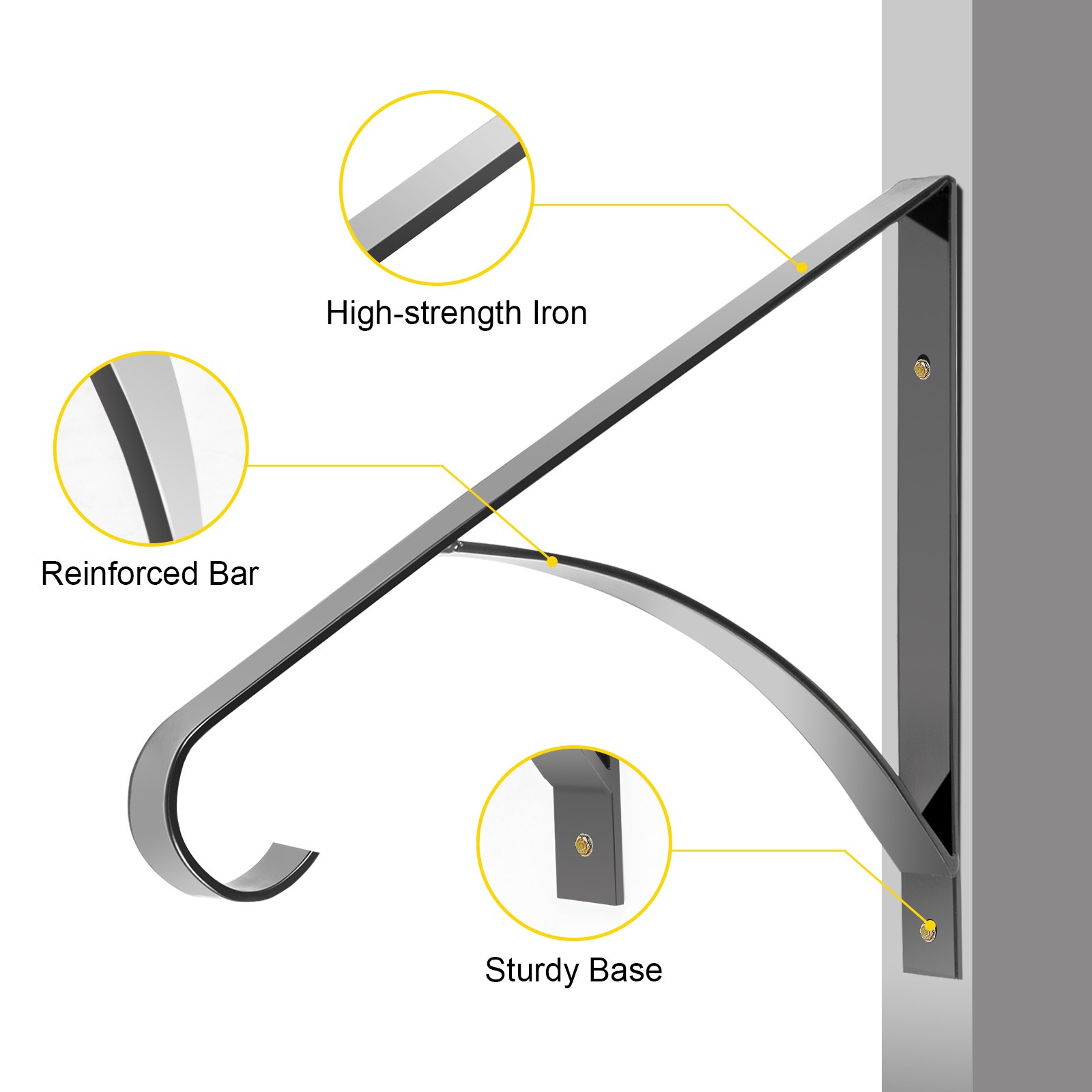 Vevor Pasamanos Escaleras Barandilla Escaleras 45,7x37,4x45,7 Cm Hierro Forjado