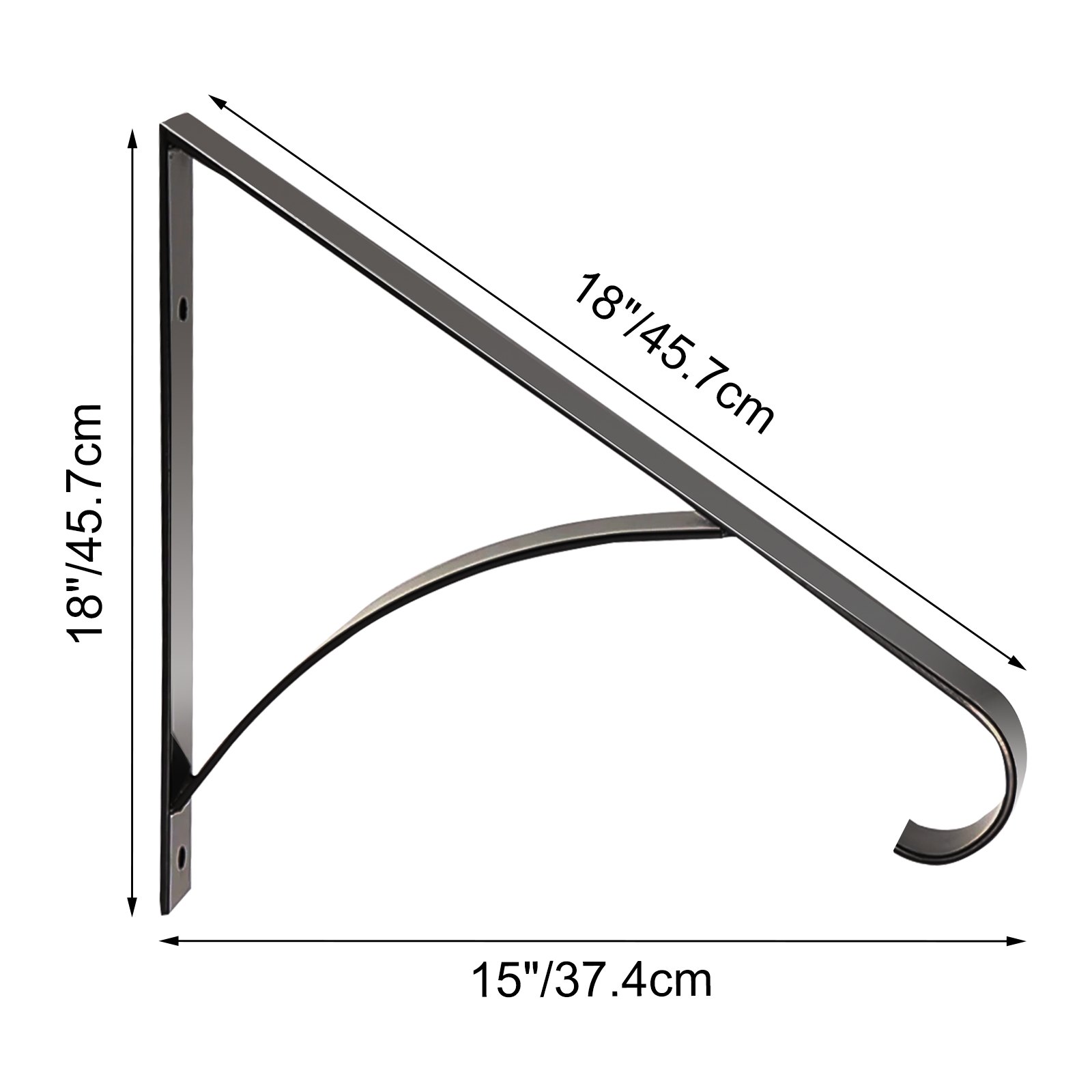 Vevor Pasamanos Escaleras Barandilla Escaleras 45,7x37,4x45,7 Cm Hierro Forjado