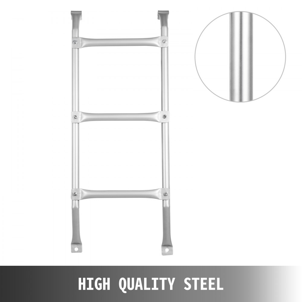 Escalera de salida VEVOR fabricada en acero de alta calidad con un primer plano de construcción duradera.