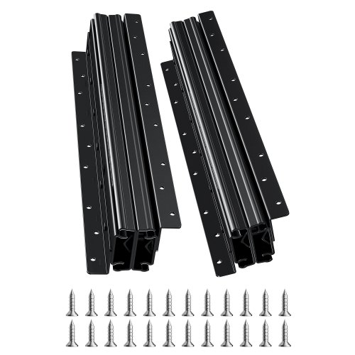 VEVOR Rieles Deslizantes para Cajones Bajo Encimera, Extensión Completa con Cojinetes de Bolas para Debajo de las Escaleras, Carga 117 kg, para Reemplazo de Bricolaje, Negro, 400 x 75 x 55 mm