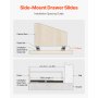 VEVOR Guías para Cajones Bajo Encimera para Gabinetes 600 x 75 x 55 mm Negro