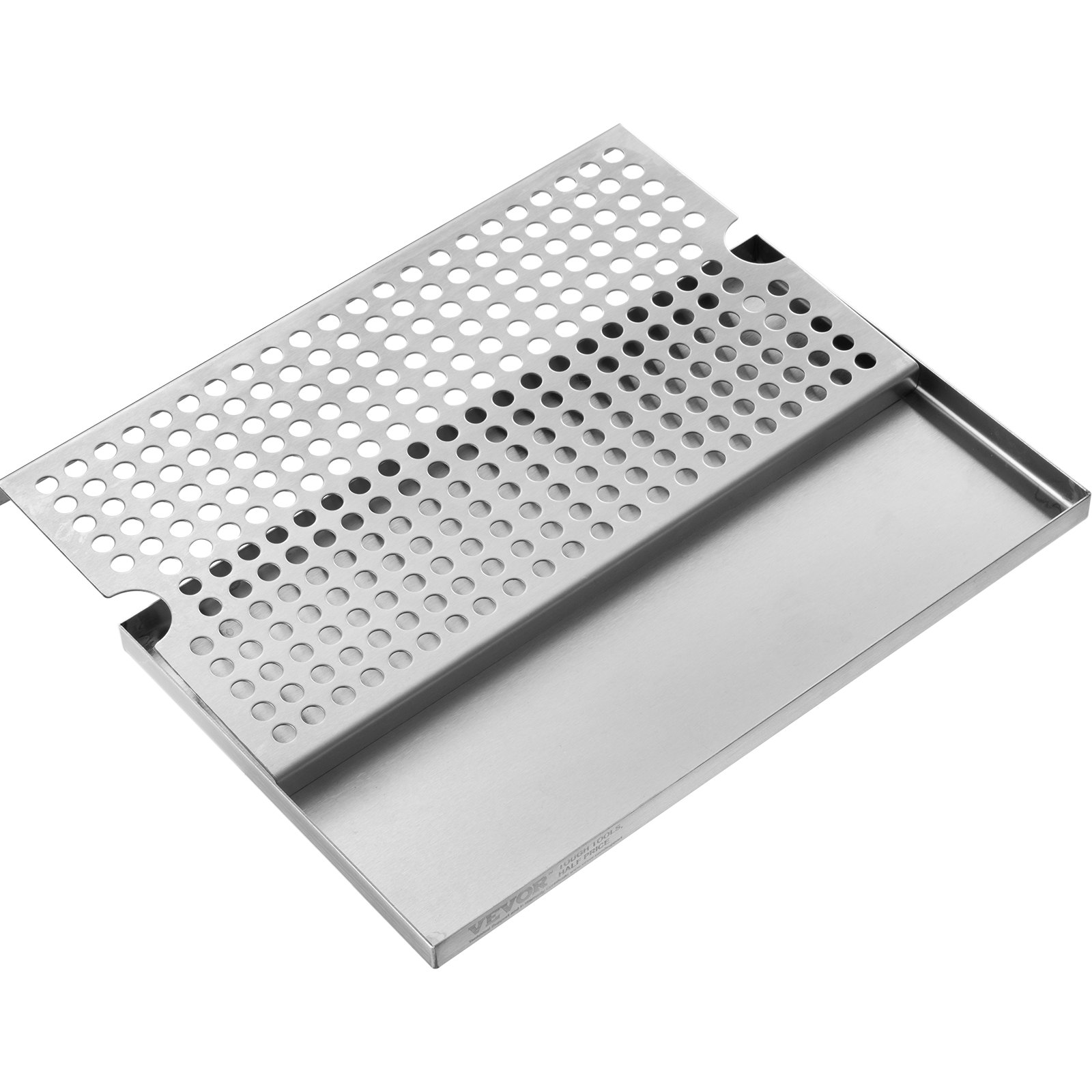VEVOR Bandeja de Goteo de Cerveza, Bandejas de Goteo de Acero Inoxidable 304 con 4 Almohadillas de Goma Antideslizantes y Cubierta Desmontable Resistente al Calor/Frío para Bar, Restaurante, Hogar