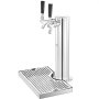 VEVOR Kegerator Tower Kit, Beer Conversion Kit with 2 Taps, Stainless Steel Beer Tower Dispenser with Dual Gauge W21.8 Regulator and S-System Keg Coupling, Beer Drip Tray for Home Parties