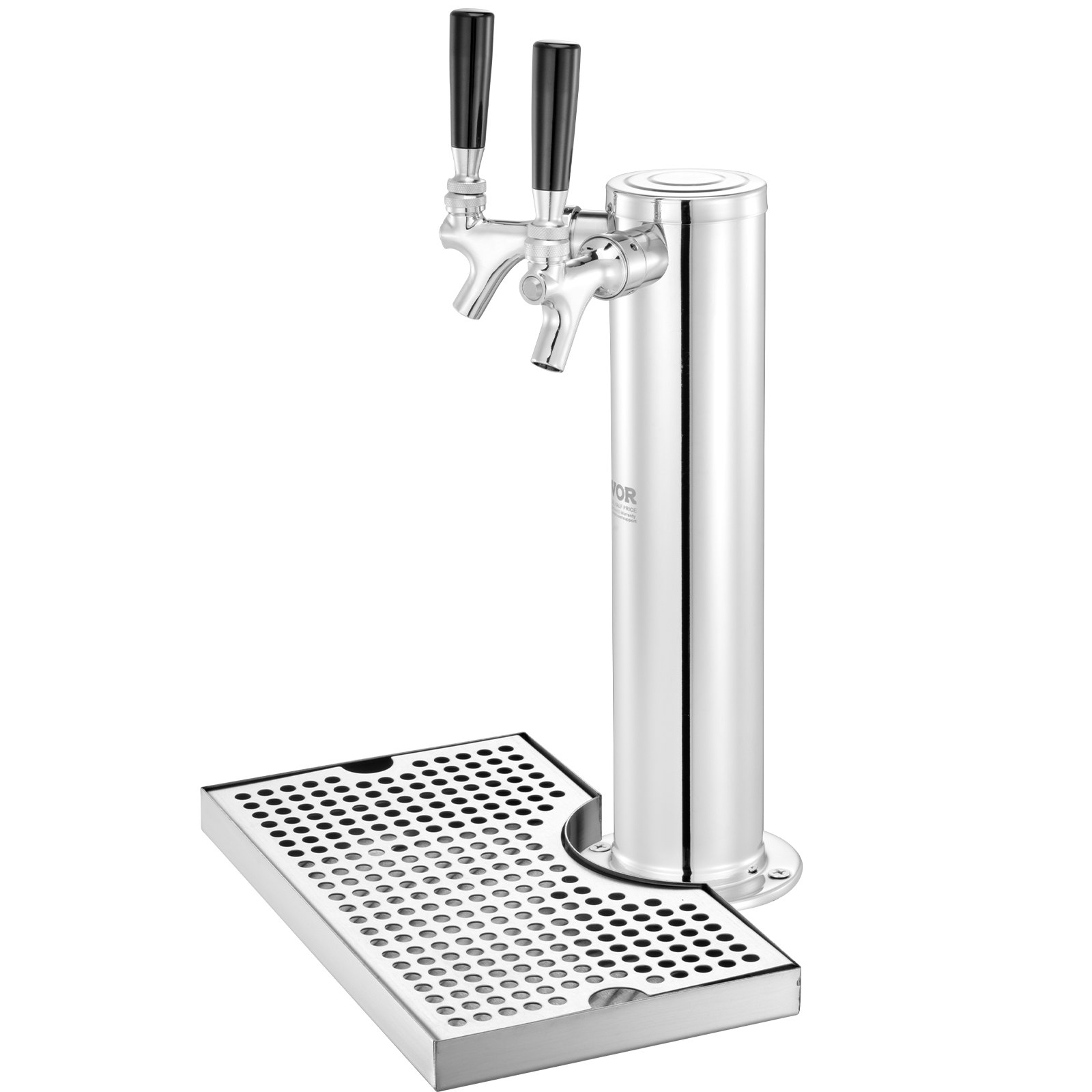 VEVOR Tower Kit, Kit de Conversión de Cerveza de Doble Grifo, Dispensador de Torre de Cerveza de Barril de Acero Inoxidable con Regulador W21.8 de Doble Calibre y Acoplador de Barril de Sistema S