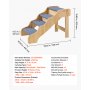 VEVOR Escalera para Perros de 740 x 430 x 500 mm, 4 Peldaños, Madera de Pino y Tela de Fieltro, para Mascotas Pequeñas, Medianas, Grandes y Mayores, Ideal para Camas, Sofás y Coches, Carga 68 kg