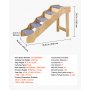VEVOR Escalera para Perros de 910 x 430 x 630 mm, 5 Peldaños, de Madera, para Mascotas Pequeñas, Medianas, Grandes y Mayores, Así Como para Cachorros de hasta 68 kg, para Camas, Sofás y Coches