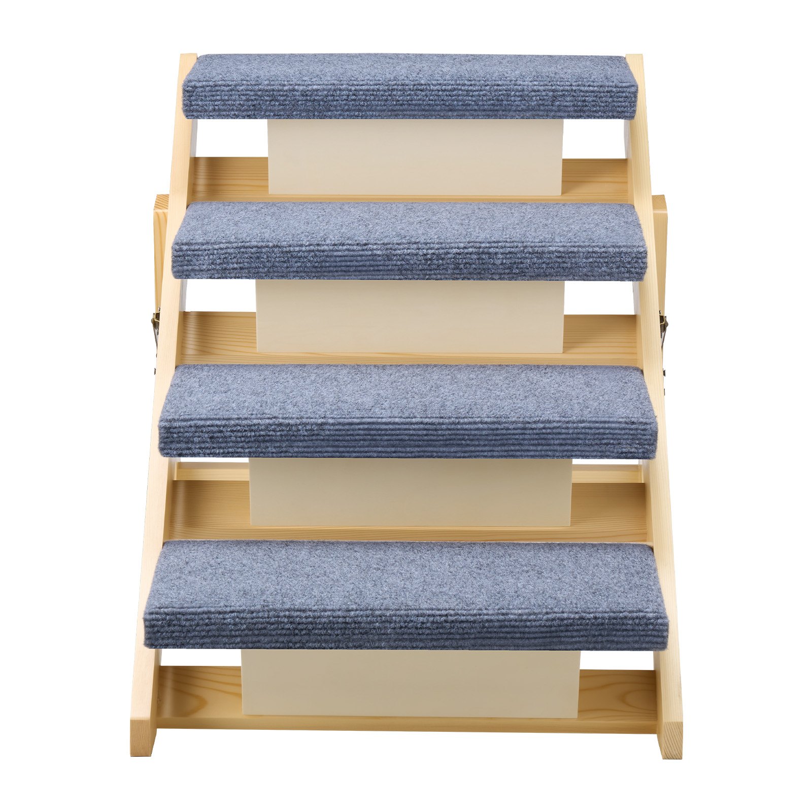 VEVOR Escalera para Perros de 630 x 470 x 490 mm, 4 Peldaños, Plegable, de Madera, para Mascotas Pequeñas, Medianas, Grandes y Mayores, para Cachorros de hasta 68 kg, para Camas, Sofás y Coches