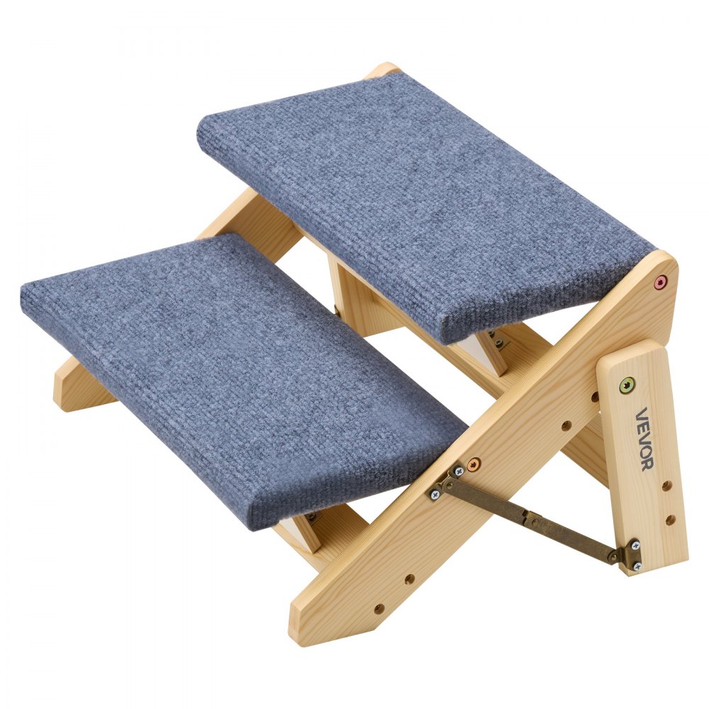 VEVOR Escalera de Madera para Mascotas, 2 Peldaños, para Camas, Sofás y Coches, Carga 50 kg, Plano y Plegable, Estable y Resistente, para Mascotas Pequeñas, Medianas y Grandes, 370 x 470 x 260 mm
