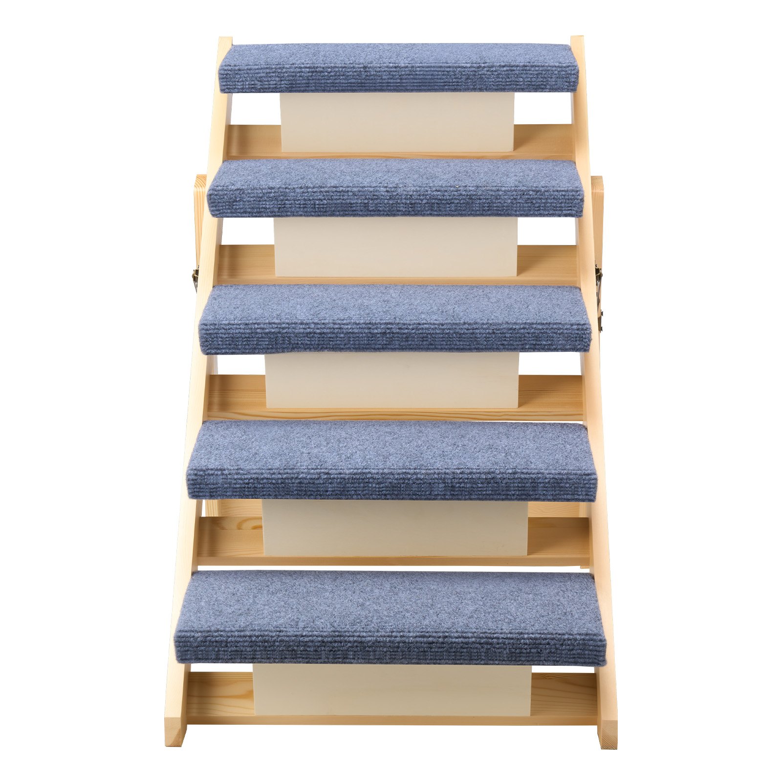 VEVOR Escalera de Madera para Mascotas, 5 Peldaños para Camas, Sofás y Coches, Carga de 68 kg, Diseño Plano y Plegable, Estable y Resistente, para Perros y Gatos Pequeños, Medianos y Grandes