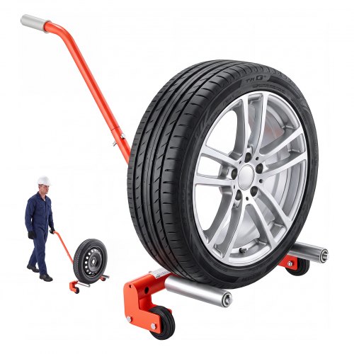 VEVOR Carro para Neumáticos de Acero al Carbono, Carga Máxima de 300 kg, 3 Anchos Ajustables, Compatible con Neumáticos de 597-1105 mm, Rodillos Giratorios de 360°, para Talleres, Garajes Domésticos