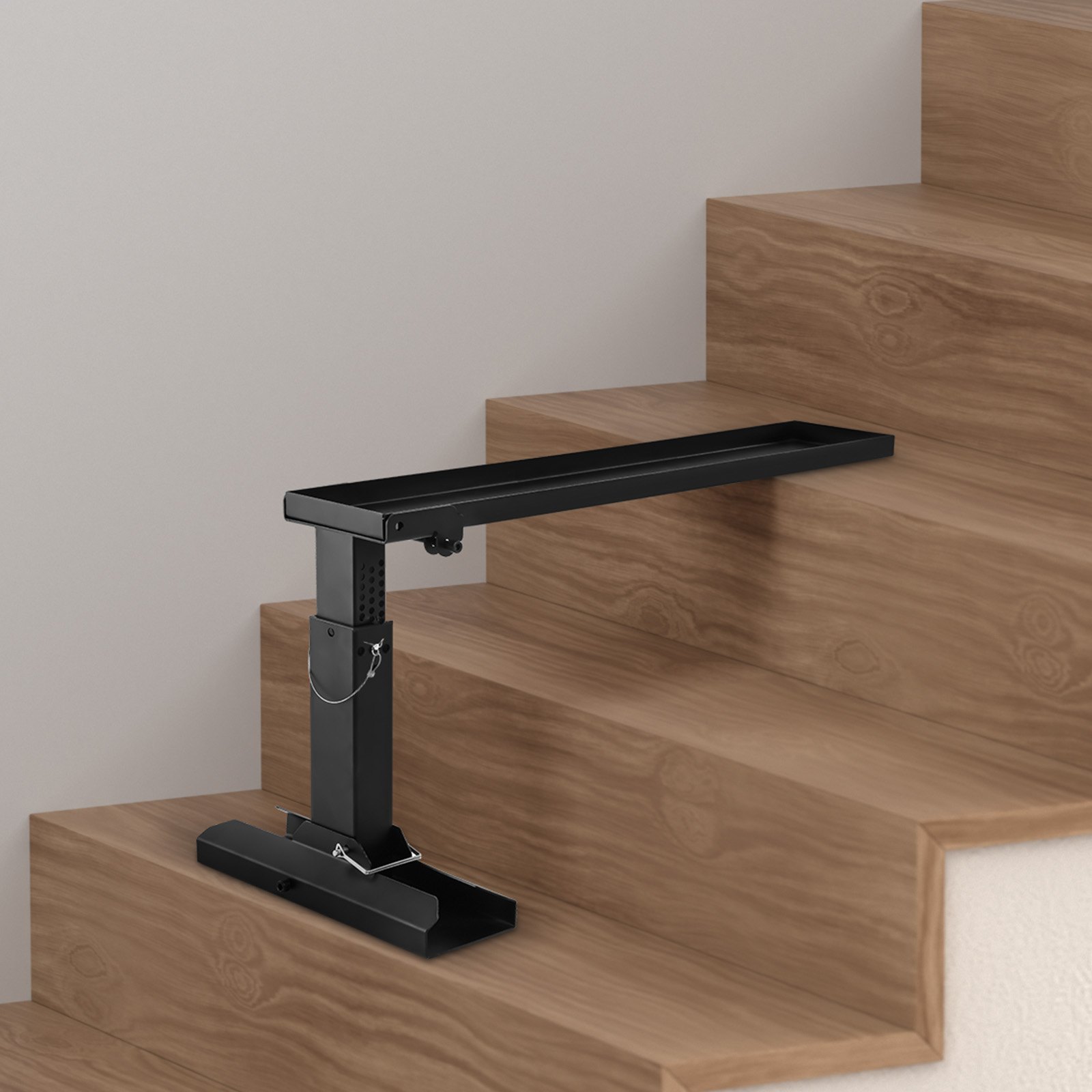 VEVOR Nivelador de Escalera, Superficie de Apoyo, Herramienta de Nivelación de Escalera de Acero, Tolva de Inclinación Plegable, Fácil Uso, para Terrenos Irregulares, 640 x 350 x 310 mm, Negro
