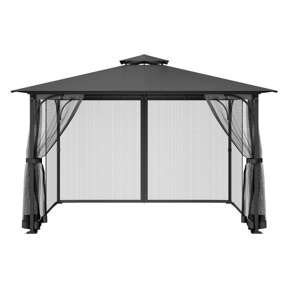 VEVOR Mosquito Net for Gazebo, Mosquito Net, suitable for 304.8x396.2x207.3 cm gazebos, insect protection, 4-piece side wall gazebo curtain, with double zipper (net only)