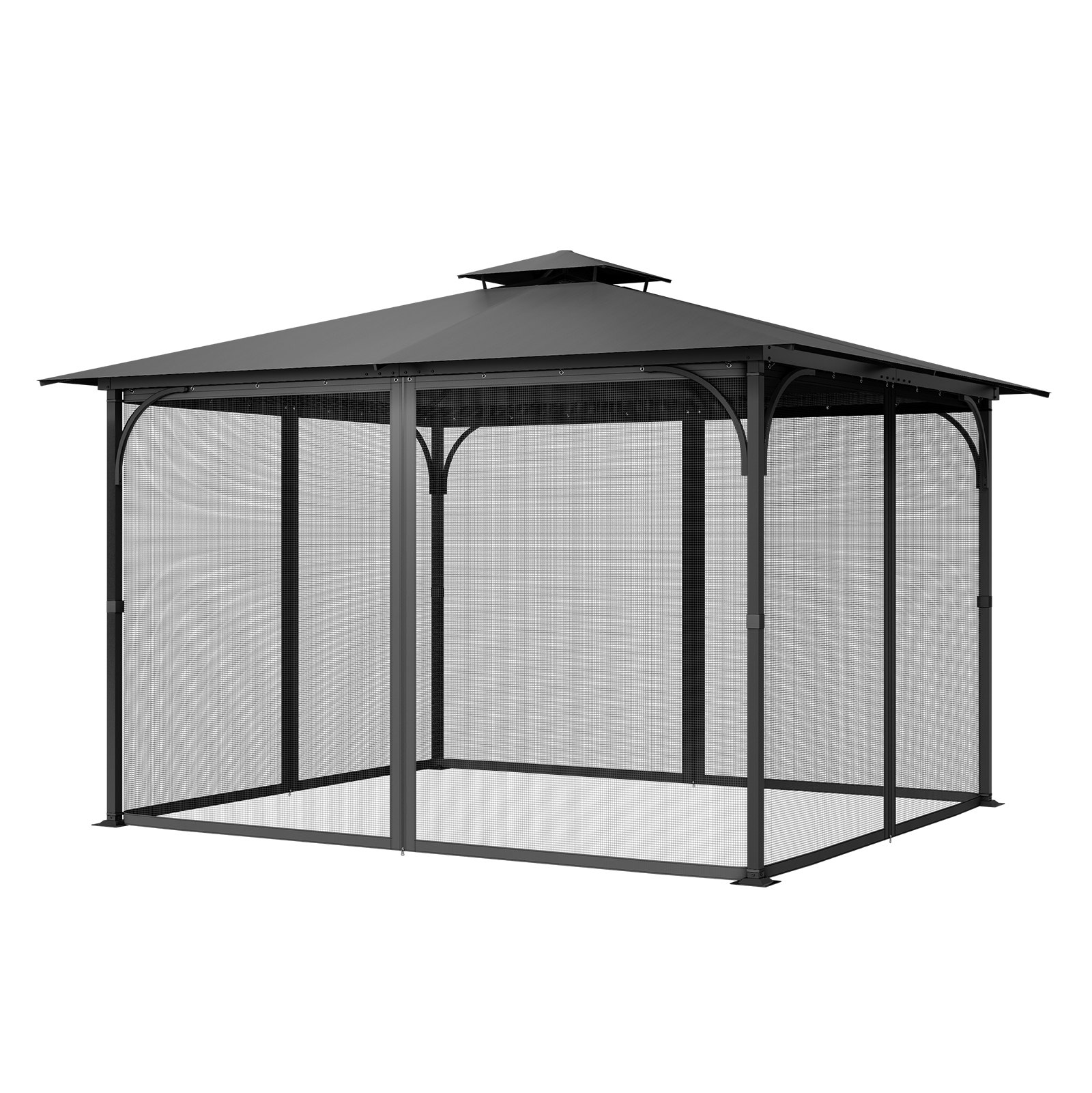 VEVOR Mosquito Net for Gazebo, Mosquito Net, suitable for 304.8x396.2x207.3 cm gazebos, insect protection, 4-piece side wall gazebo curtain, with double zipper (net only)