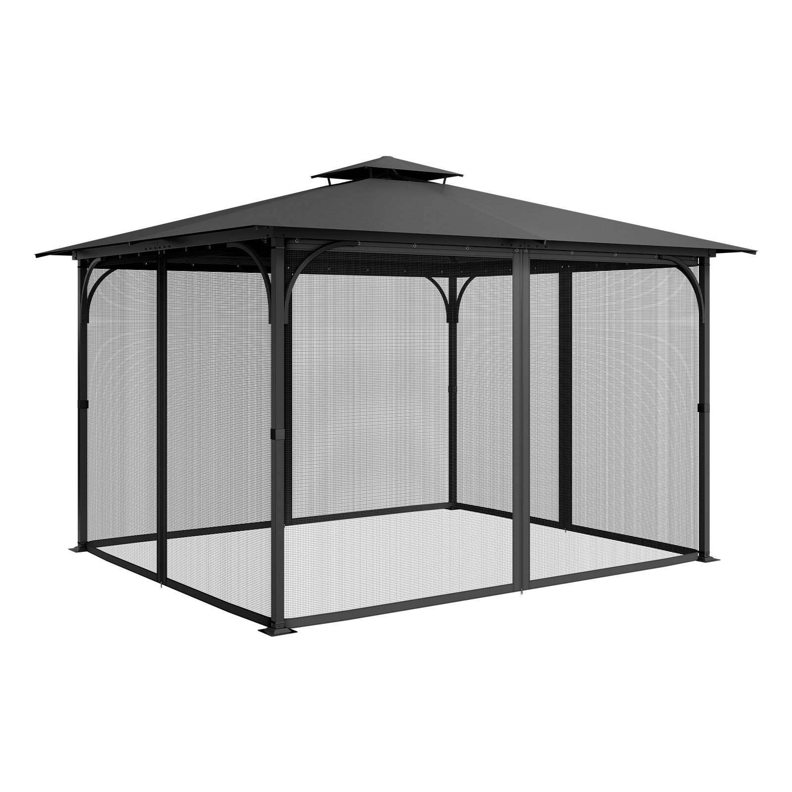 VEVOR Mosquito Net for Gazebo, Mosquito Net, suitable for 304.8x396.2x207.3 cm gazebos, insect protection, 4-piece side wall gazebo curtain, with double zipper (net only)