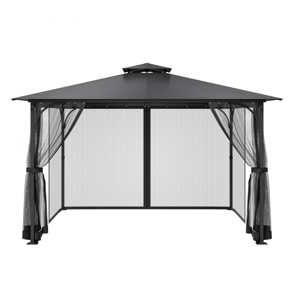 VEVOR Mosquito Net for Gazebo, Replacement Mosquito Net, Fits 365.8x365.8x228.6 cm Gazebos, Insect Protection 4-Piece Side Panel Gazebo Curtain, with Double Zipper (Net Only)