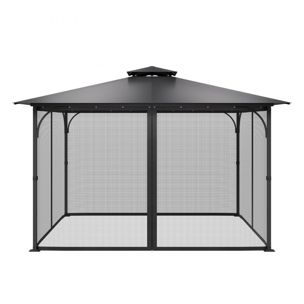VEVOR Mosquito Net for Gazebo, Replacement Mosquito Net, Fits 365.8x365.8x228.6 cm Gazebos, Insect Protection 4-Piece Side Panel Gazebo Curtain, with Double Zipper (Net Only)